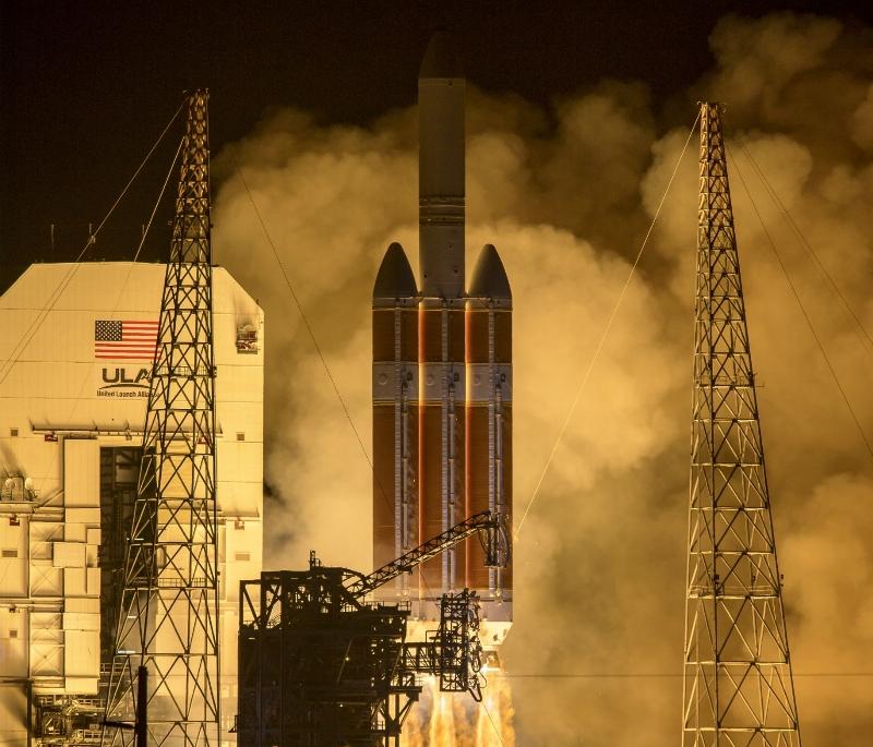 The United launch Alliance Delta IV Heavy rocket launches NASA's Parker Solar Probe from Launch Complex 37 at Cape Canaveral Air Force Station, Florida. Credit: NASA